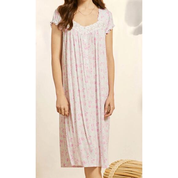 NWT Eileen Tencel™ Rosey Daydream Knit Waltz Nightgown size XS - Picture 1 of 7